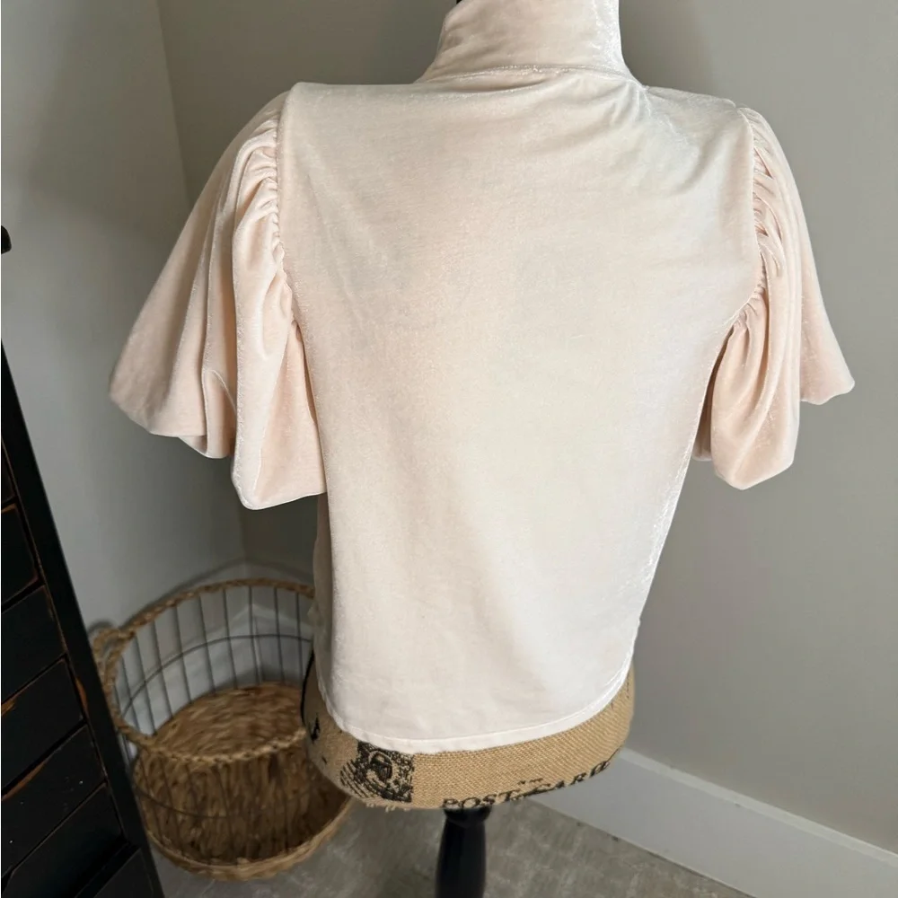 Free People Cream Puff Sleeve Blouse